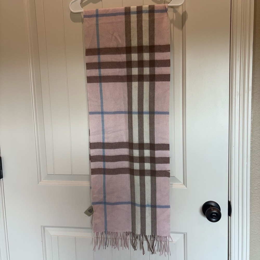 Plaid Pink and Brown Scarf